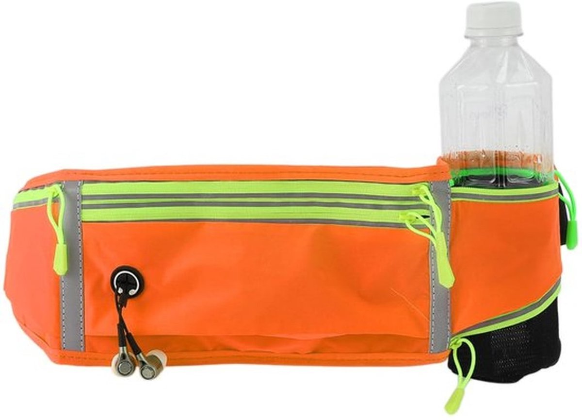 Sporttas Waterdicht - Verstelbare Heupriem - Flessenhouder - Reflecterende Strepen - Duurzaam - Geschikt voor Hardlopen/Fitness - Heuptas