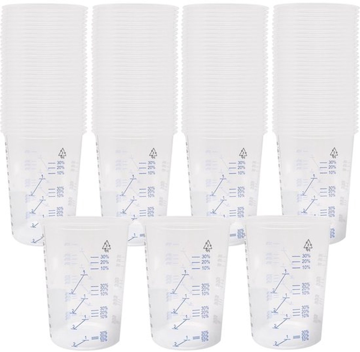 Maatbeker 600 ml - Maatbeker kunststof - Maatbeker set 50 stuks - Mengbeker voor verf - Harsmengbeker - BPA-vrij kunststof