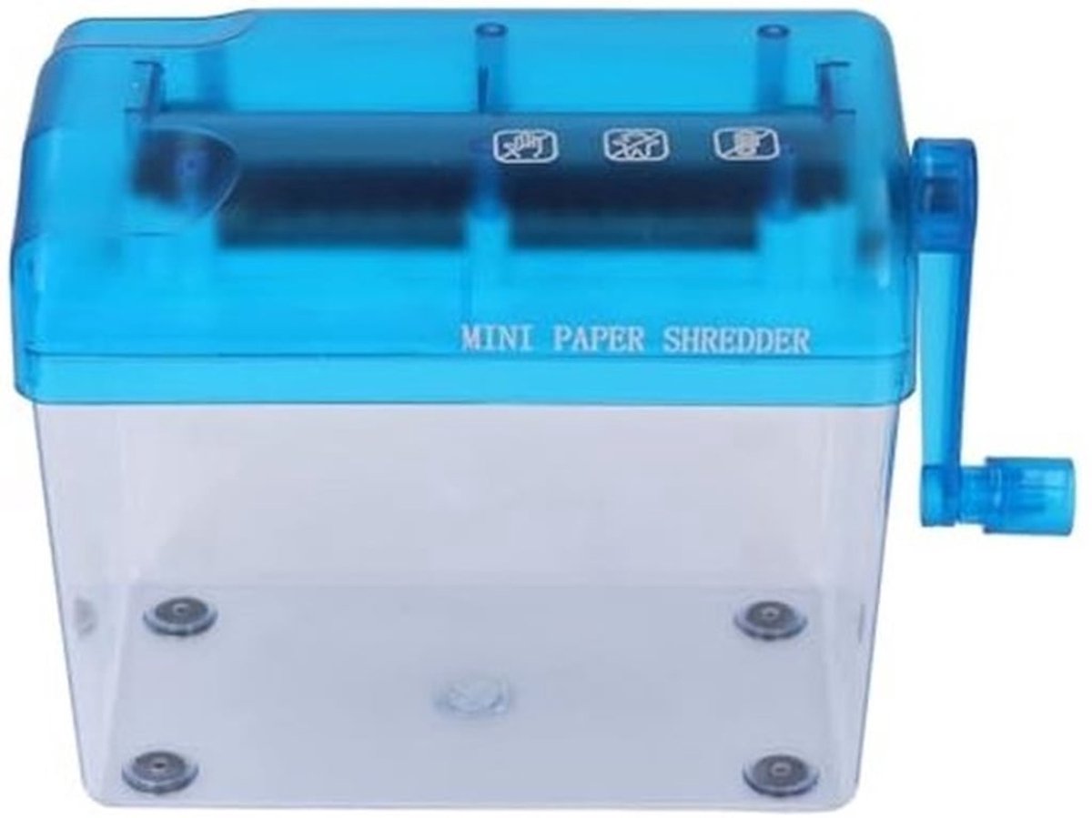 A6 Papier Handvernietiger - Handmatige Versnipperaar - Compact Ontwerp - Blauw - Veiligheid van Gegevens - Ideaal voor Kantoor en Thuis
