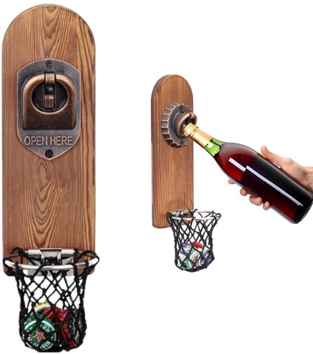 Bierflesopener Grappig - Flessenopener Muur - Vintage Flessenopener - Kroonkurkhouder - Barcadeau voor Bierliefhebbers - Hoogwaardige Kwaliteit - Flesopener