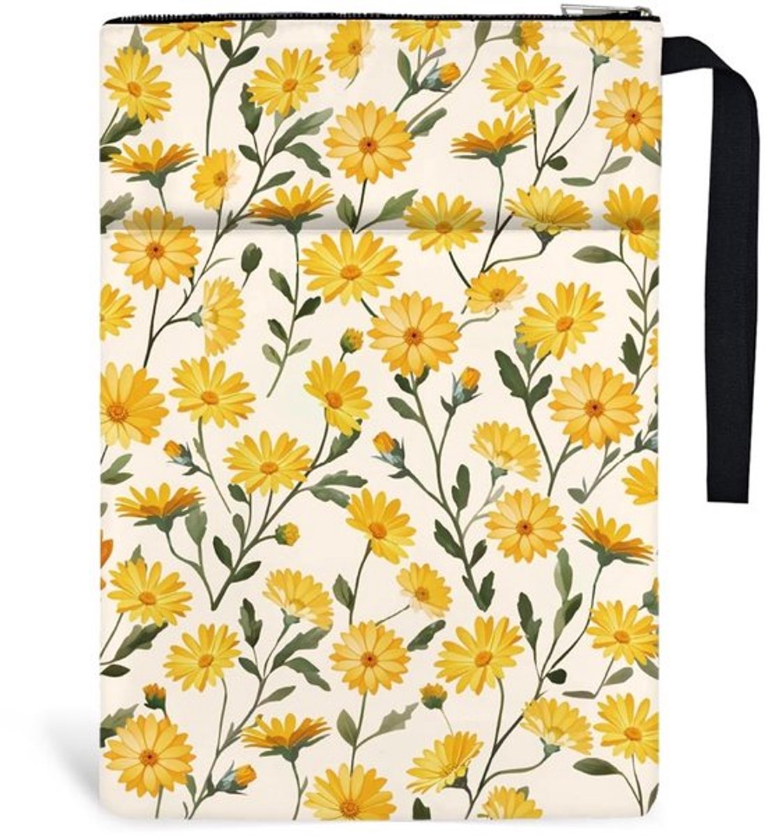 Boekomslagen Madeliefje Bloem - 34 x 24 cm - Polyester - Rits en Voorvak - Boekenbeschermers - Voor Studenten en Leraren - Boekhoes