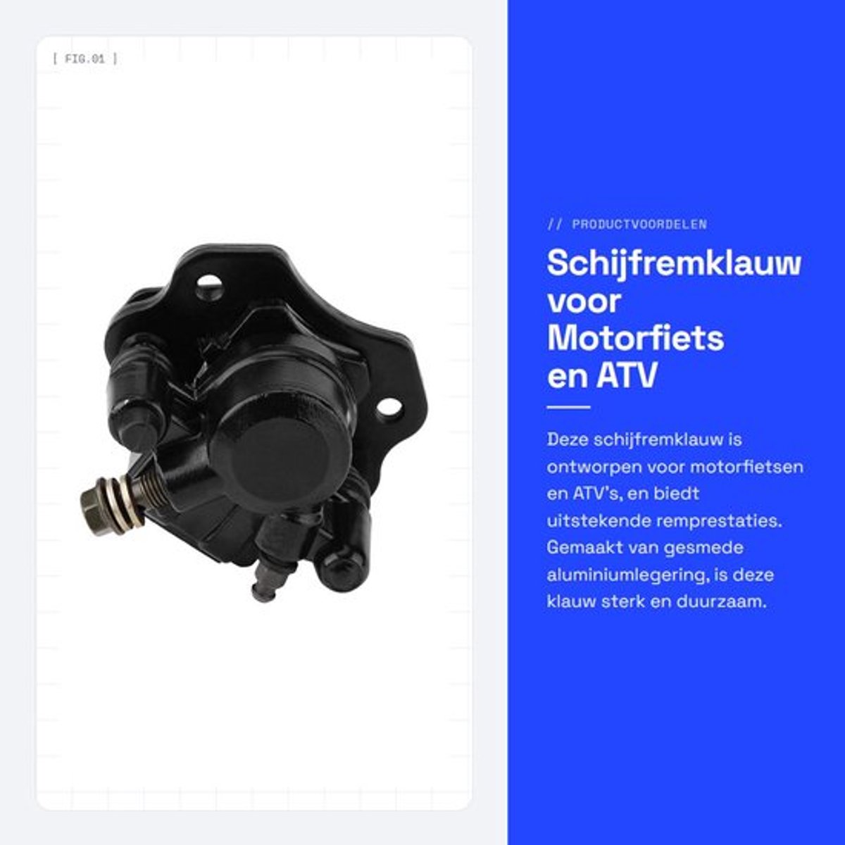 Schijfremklauw Gemaakt van gesmede aluminiumlegering - ATV/Quad - Motocross - Corrosiebestendig - Verhoogde remdruk - Betrouwbare kwaliteitsgarantie - Remklauw