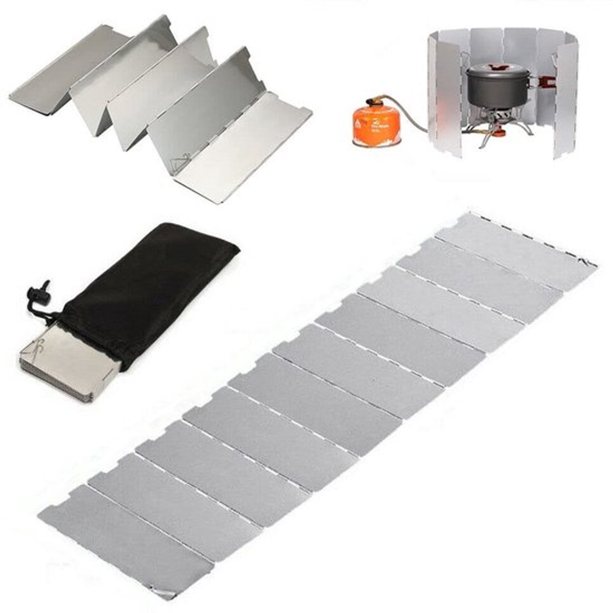 Windscherm Uittrekbaar - Inklapbaar - Aluminiumlegering - Voor Camping - Outdoor - Geïntegreerde Houder - Kampeerwindscherm