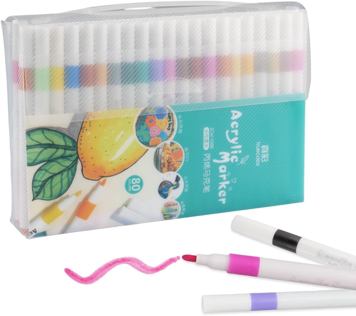 Whiteboard-markerset - 80 Kleuren - Afwasbare Fijne Punt - Voor School, Kantoor en Thuis