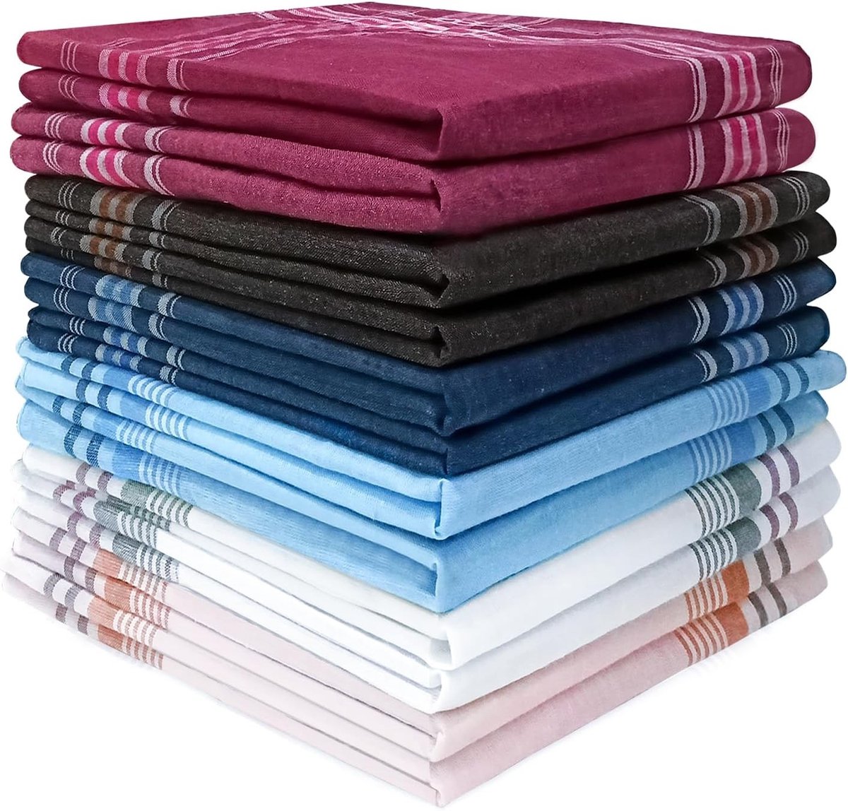 Stoffen Zakdoeken voor Heren - Meerkleurig - 36 x 36 cm - 100% Polyester Katoen - Voor Elegante Gelegenheden