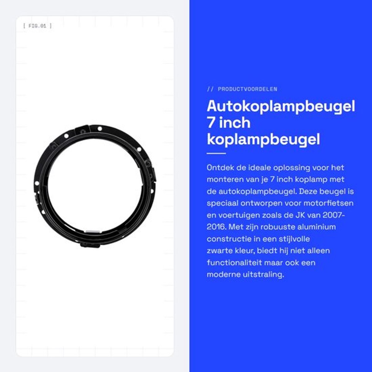 Autokoplampbeugel 7 Inch - Ronde Ringmontagebeugel - Aluminium Legering - Universele Pasvorm - Voor Motorfietsen - Eenvoudig te Installeren - Koplampbeugel
