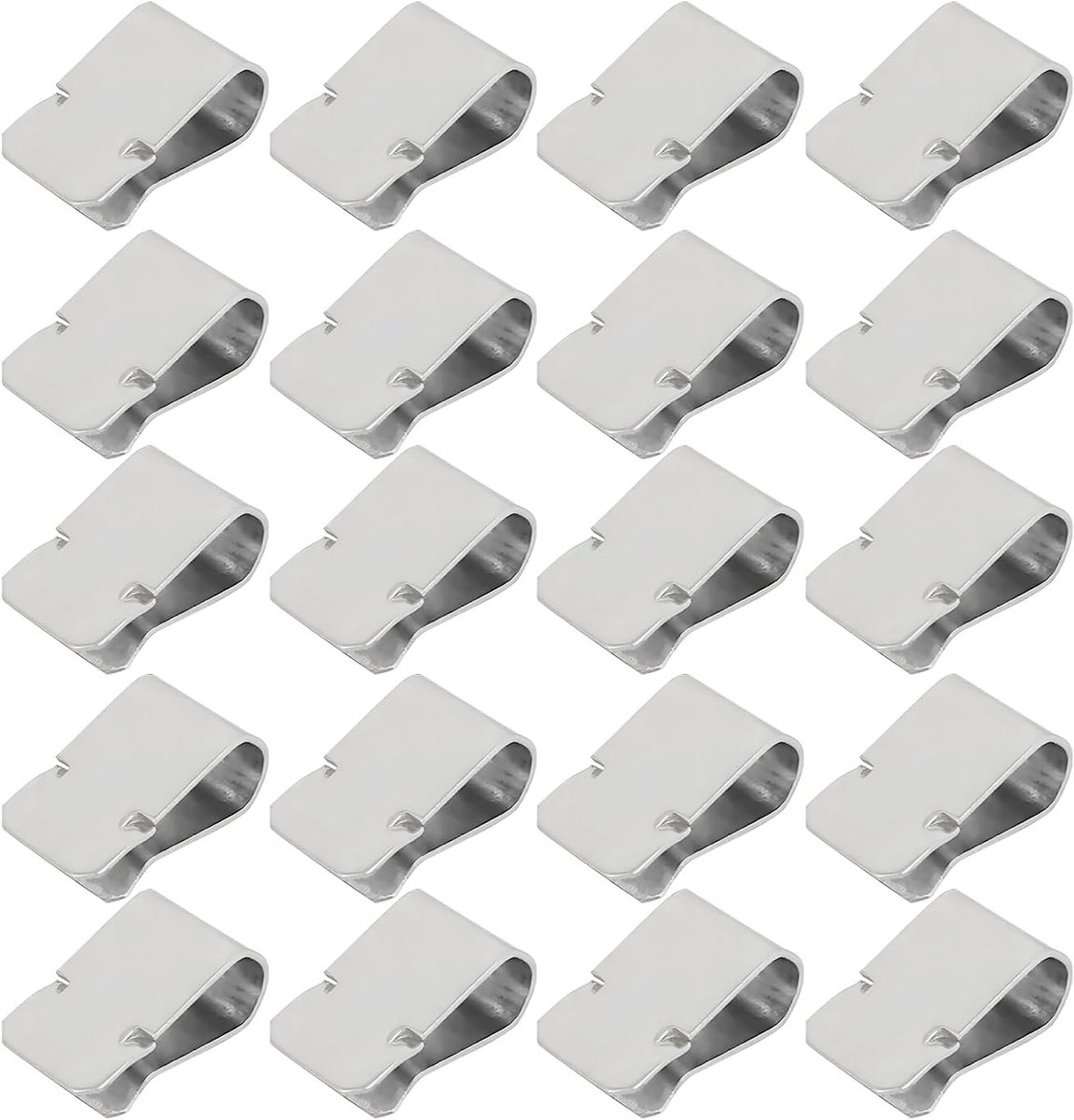 SnelShoppen - 20pcs RVS Spring U Klemmen - Metalen Klemmen voor Bevestigen en Montage - 304 RVS voor Duurzaamheid - Ideaal voor Dikte 3-7.5mm - Perfec