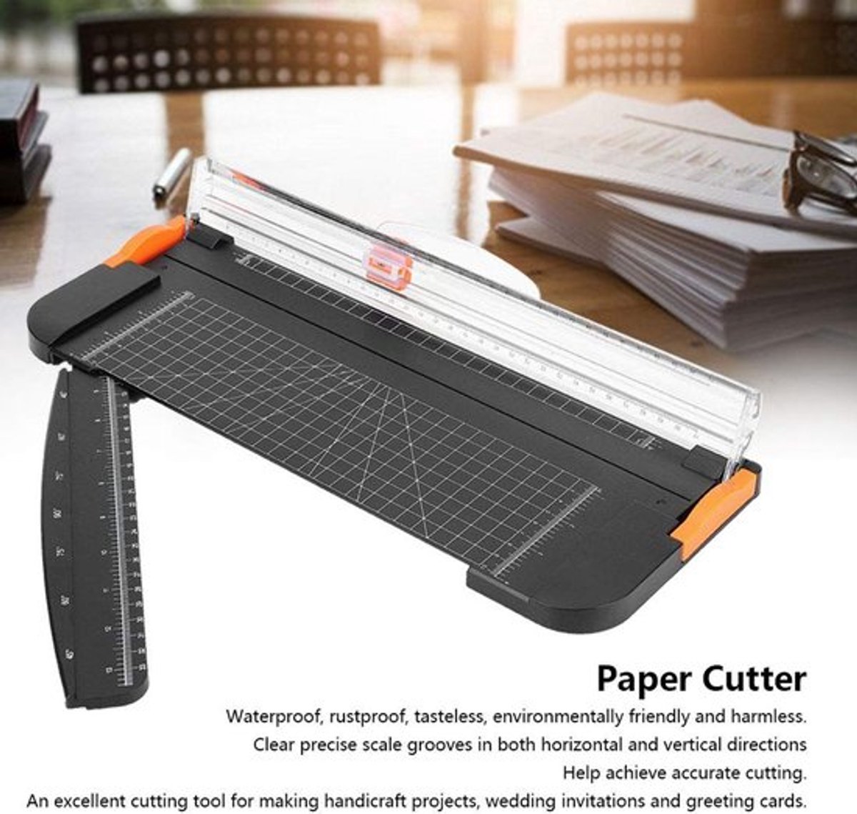 Uitschuifbare Fotolabelmestrimmer - Nauwkeurig Papier Snijden - Draagbaar en Compact - Ideaal voor Kantoor - Geschikt voor Ambachten - Pe...