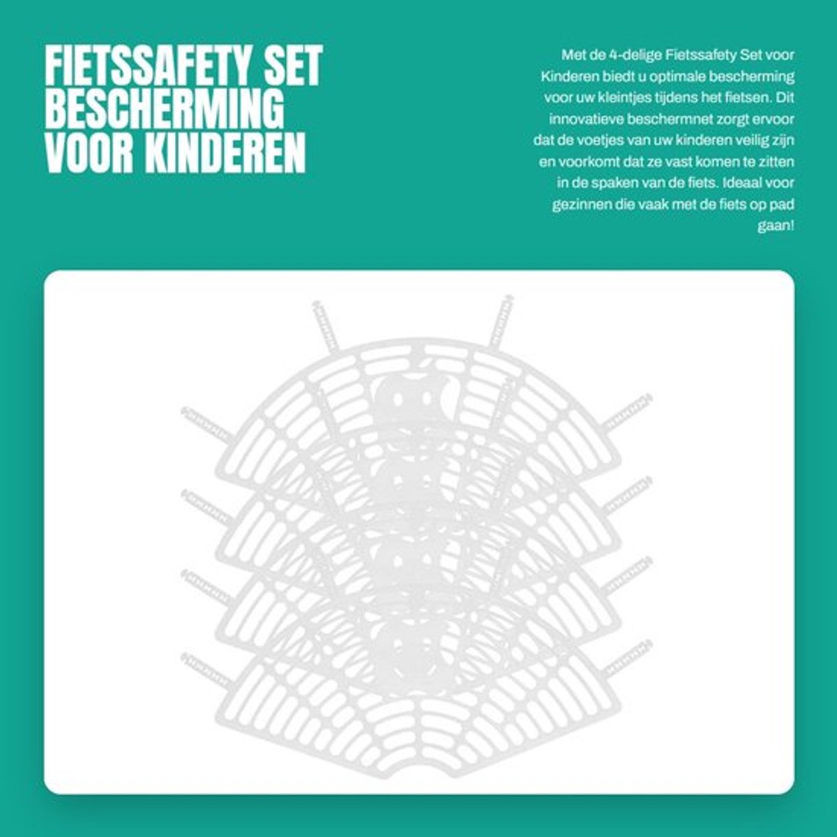 Voetbescherming - 4x Beschermnet - Fiets Veiligheid - Voorkomt Krassen - Geschikt voor Kinderen en Vrouwen - Klantenservice inbegrepen - Fietsbescherming