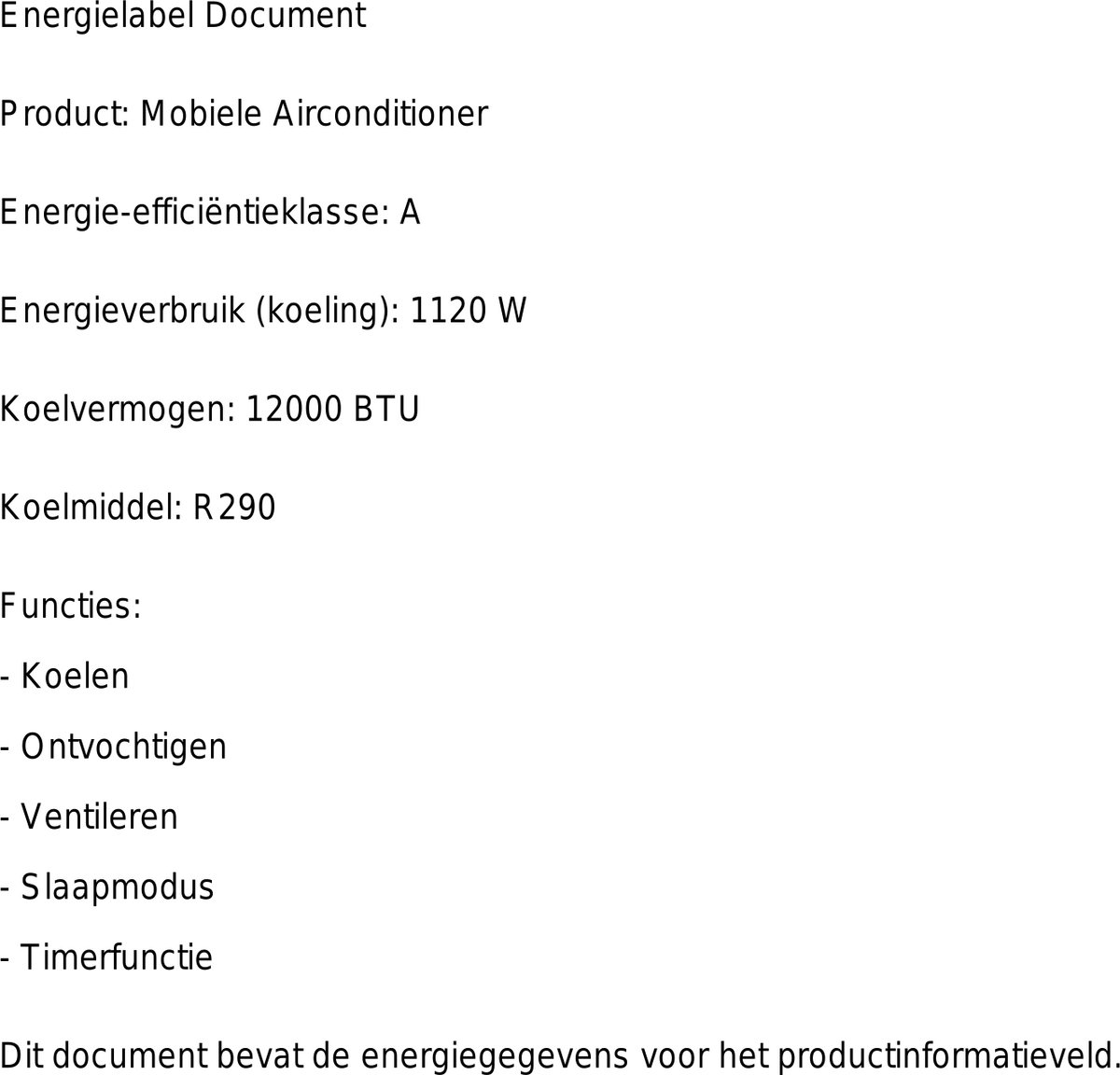 KungFu buy Mobiele airconditioner 12000 BTU inverter 3-in-1 koeler met afstandsbediening, stille werking en R290 koelmiddel thumbnail 2