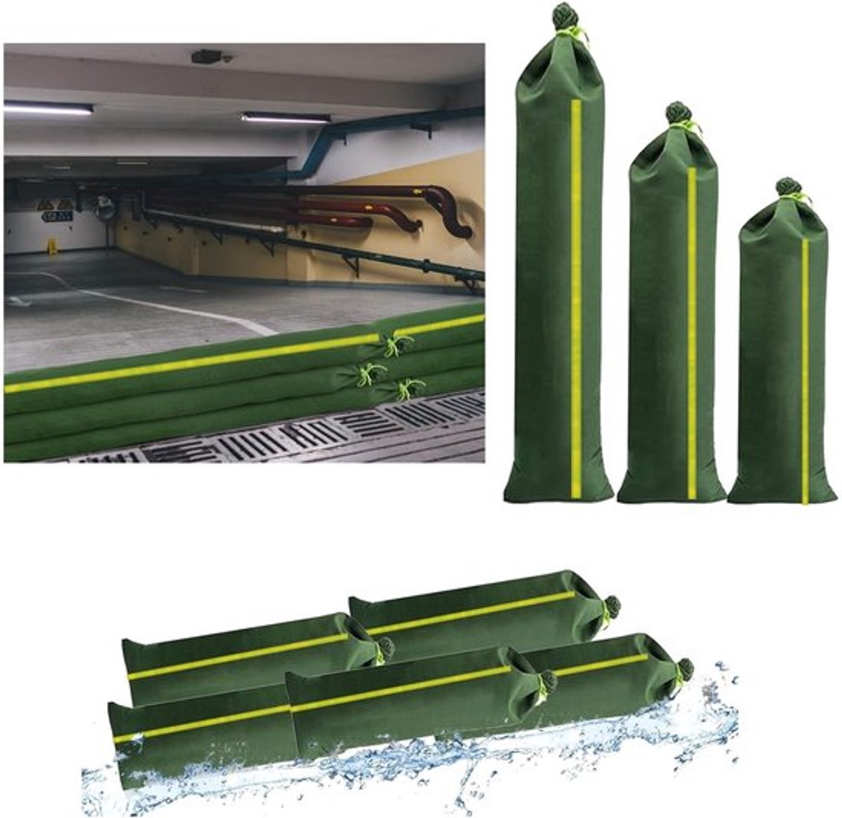 Zandzakken 60 cm - Bescherming tegen overstromingen - Zandzakken voor partytent - Zandzakken voor wateroverlast - Siliconen versterkt - Duurzame betrouwbaarheid - Overstromingsbescherming