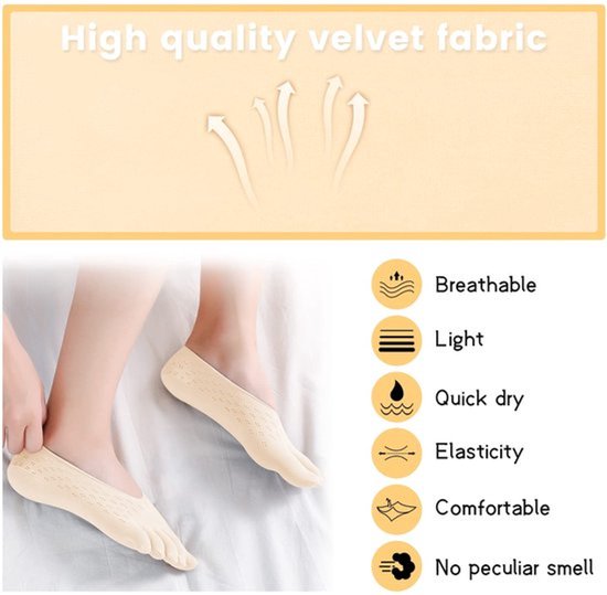 Teensokken Ademend - 5 Paar Compressiekousen - Antislip - Orthopedische - Voor Pilates/Yoga - Materiaal Fluweel - Compressiesokken — afbeelding 5