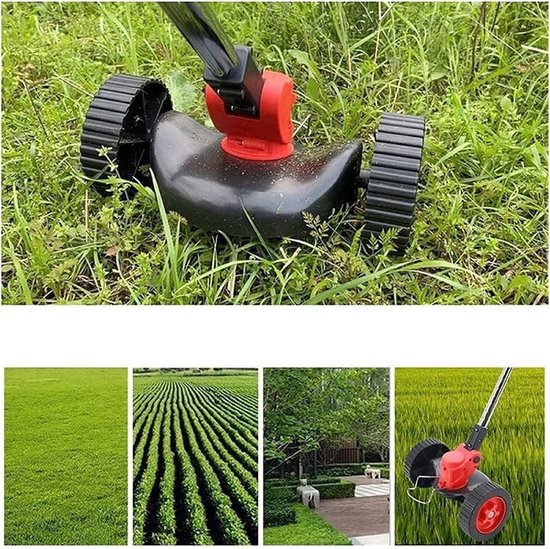 Heggenschaar accessoire - Grastrimmer wielen - Netjes gazonranden - 180 graden draaibaar - 15 cm wielmaat - Zwart — afbeelding 2