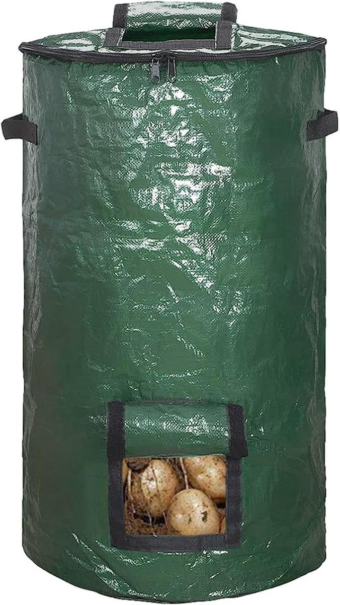 Compost Bak - Afvalbak Tuin - Afval Verzamelen - Met Venster - 45 x 80 cm - Groen
