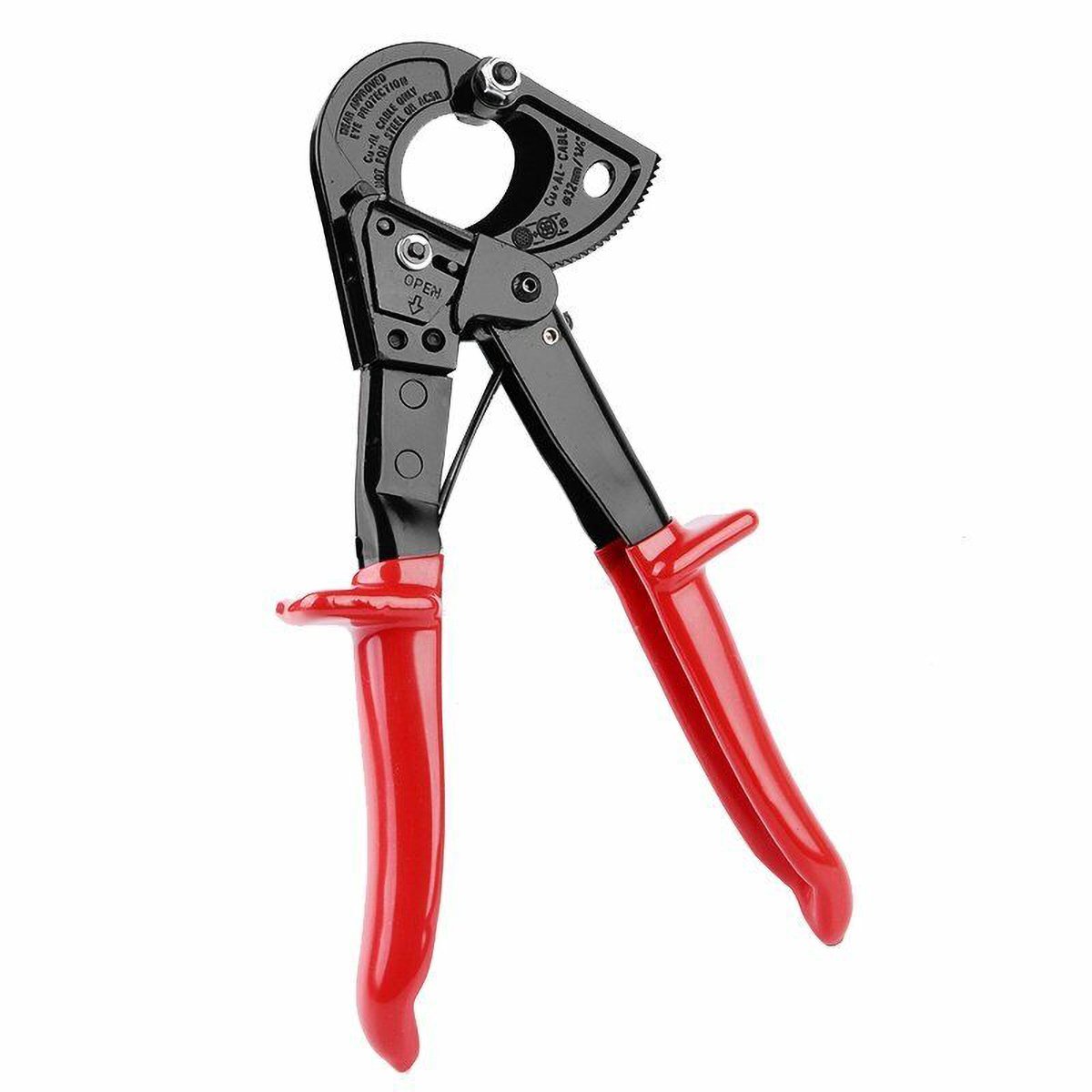 240 mm kabelkniptang - Kabelkniptang met ratelmechanisme - Zijsnijtang - Max. 240 mm² - Geschikt voor koper- en aluminiumkabels