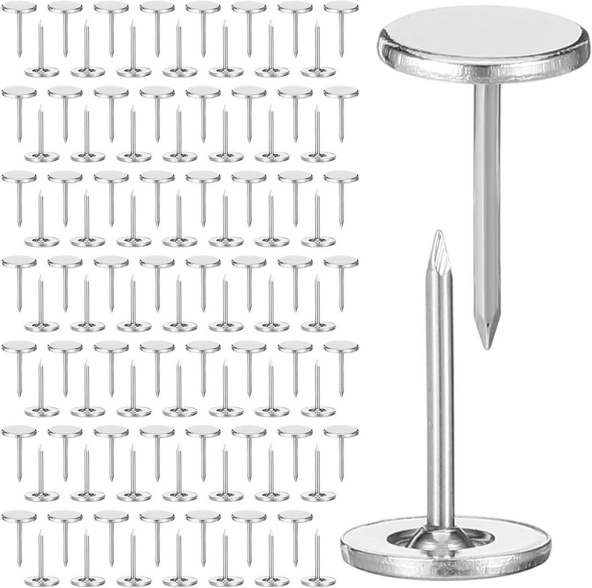 Bekledingsspijkers - Meubelnagels Punaises - Meubels Stofferen - Hoge Draagkracht - 11 x 17 mm - Zilver