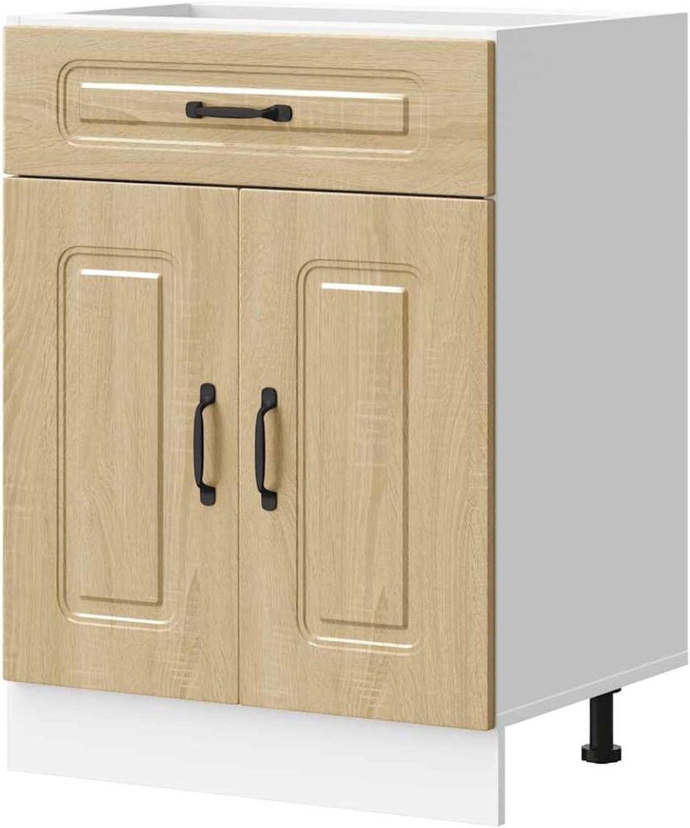 Keukenonderkast - Keukenkast Onderbouw - Keuken Opbergen - Verstelbare Pootjes - 60 x 46 x 81.5 cm - Sonoma Eiken