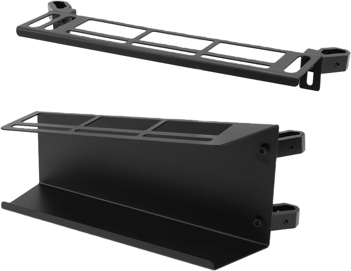 Gereedschapsrek Montagebeugel - Gereedschapshouder Staal - Gereedschap Organiseren - Dubbellaags Staal - 39 x 16 x 9 cm - Zwart