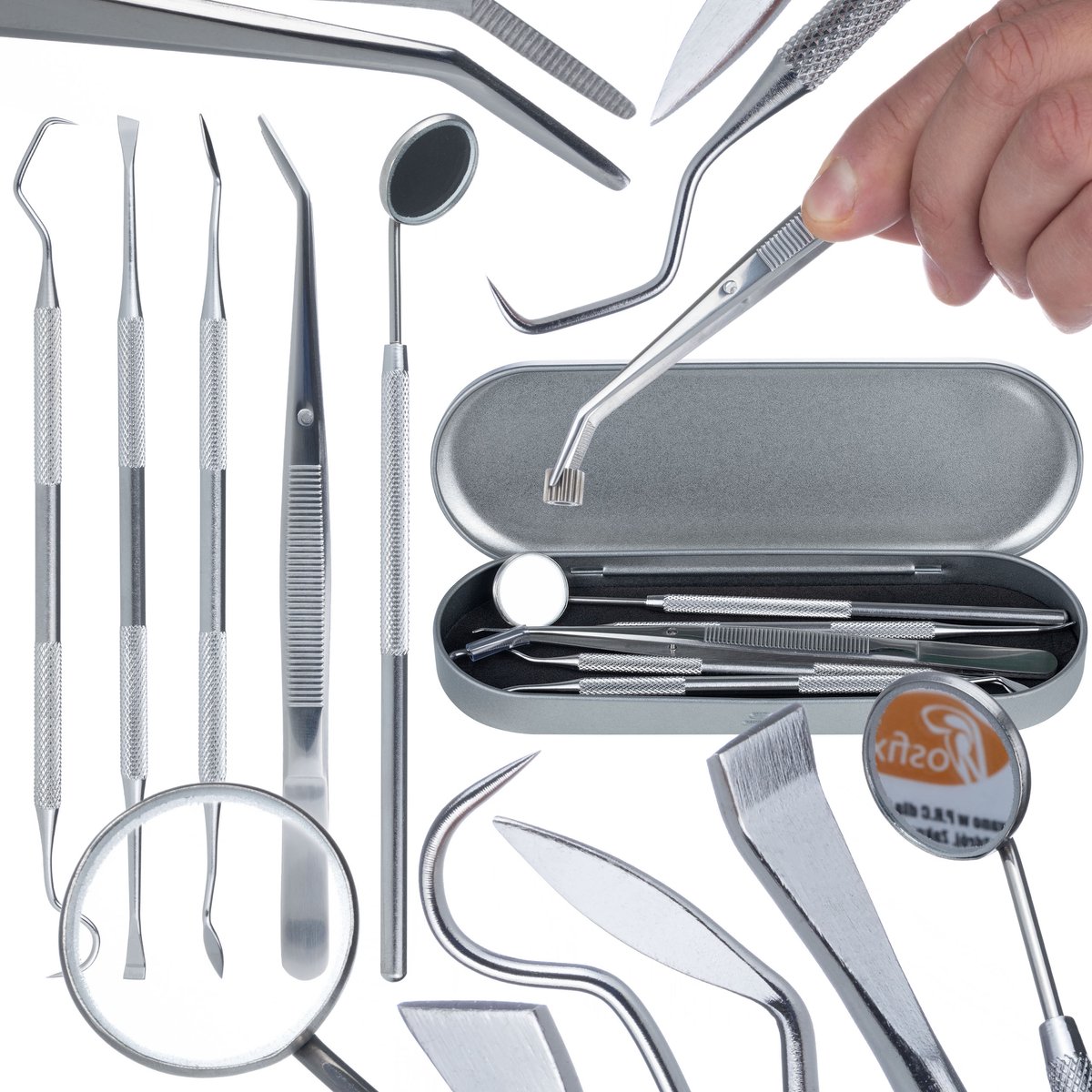 Rosfix Reparatieset Elektronica 5-Delig - Precisiepincet, Hoeksonde, Spiegel, Mini-Hak, Scaler
