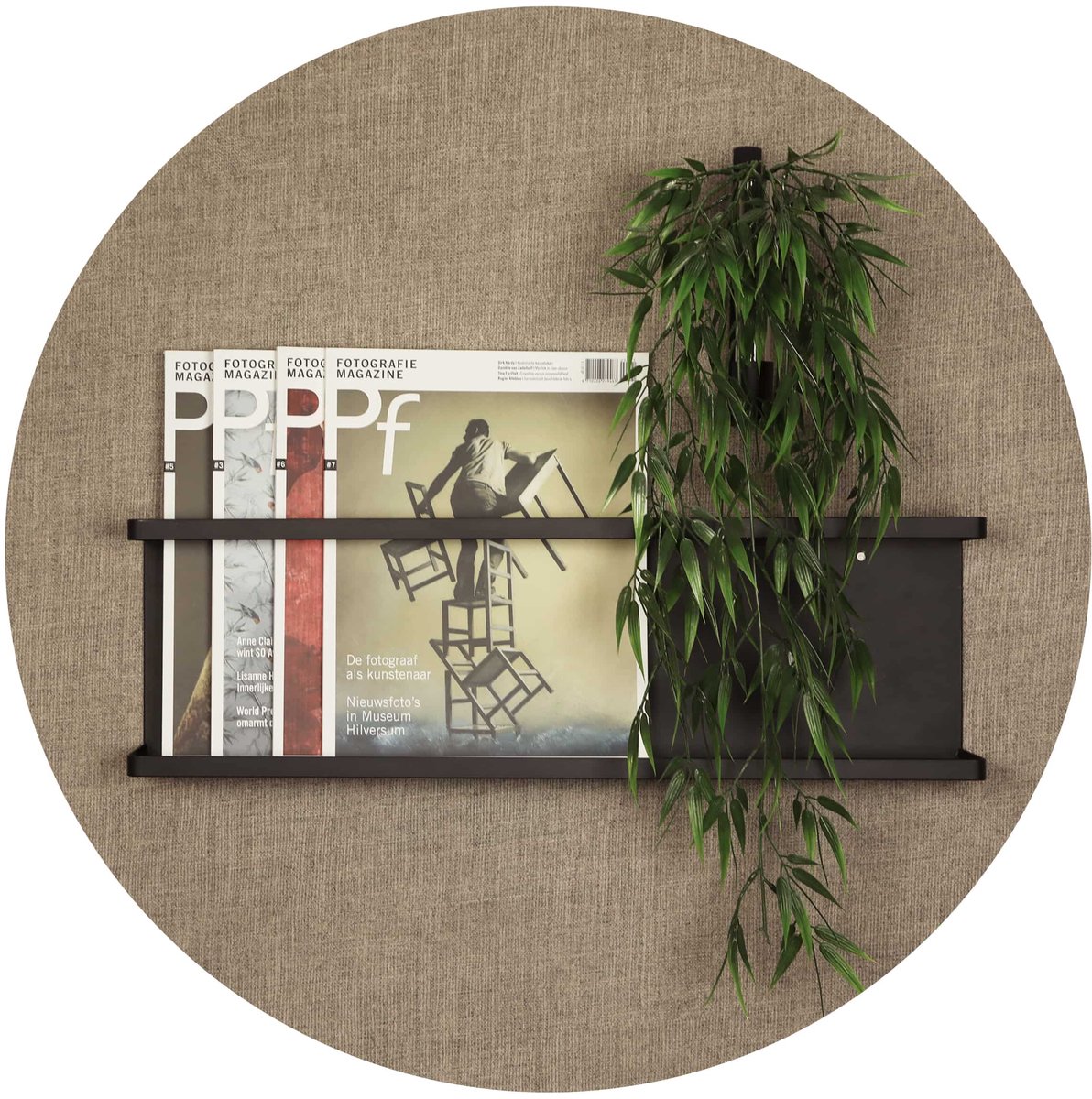 Design Magneetbord Rond - Fabric Mocca - Rond - 60cm - Kamer26