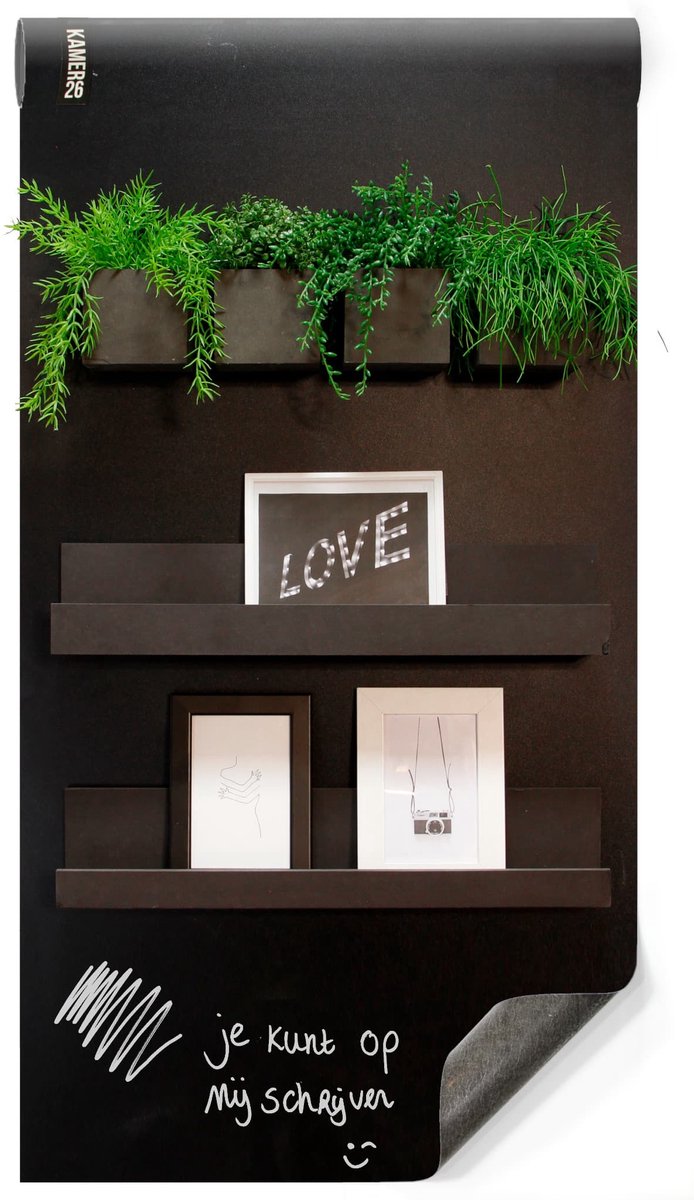 Krijtbehang Magnetisch - Luxe Zwart - 100x250cm - Kamer26