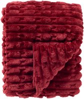 Dutch Decor - LUCAS - plaid 150x200 cm - gerecycled - bontlook - Merlot - rood