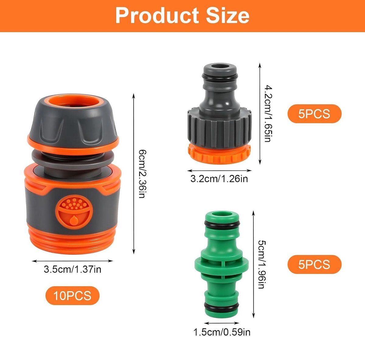 Hose Coupling Set van 20 Stuks voor 1/2 Inch Tuinslangen, Inclusief Slangkoppelingen en Connectoren voor Tuinonderhoud en Besproeiing – foto 5
