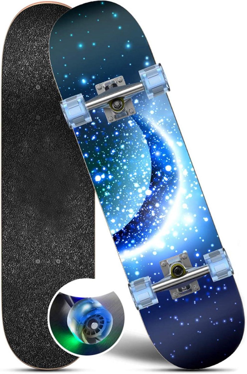 Compleet Skateboard Skateboard Kinderen Outdoor skateboarden 7-Laags Esdoornhout 31 inch Sterrenhemel