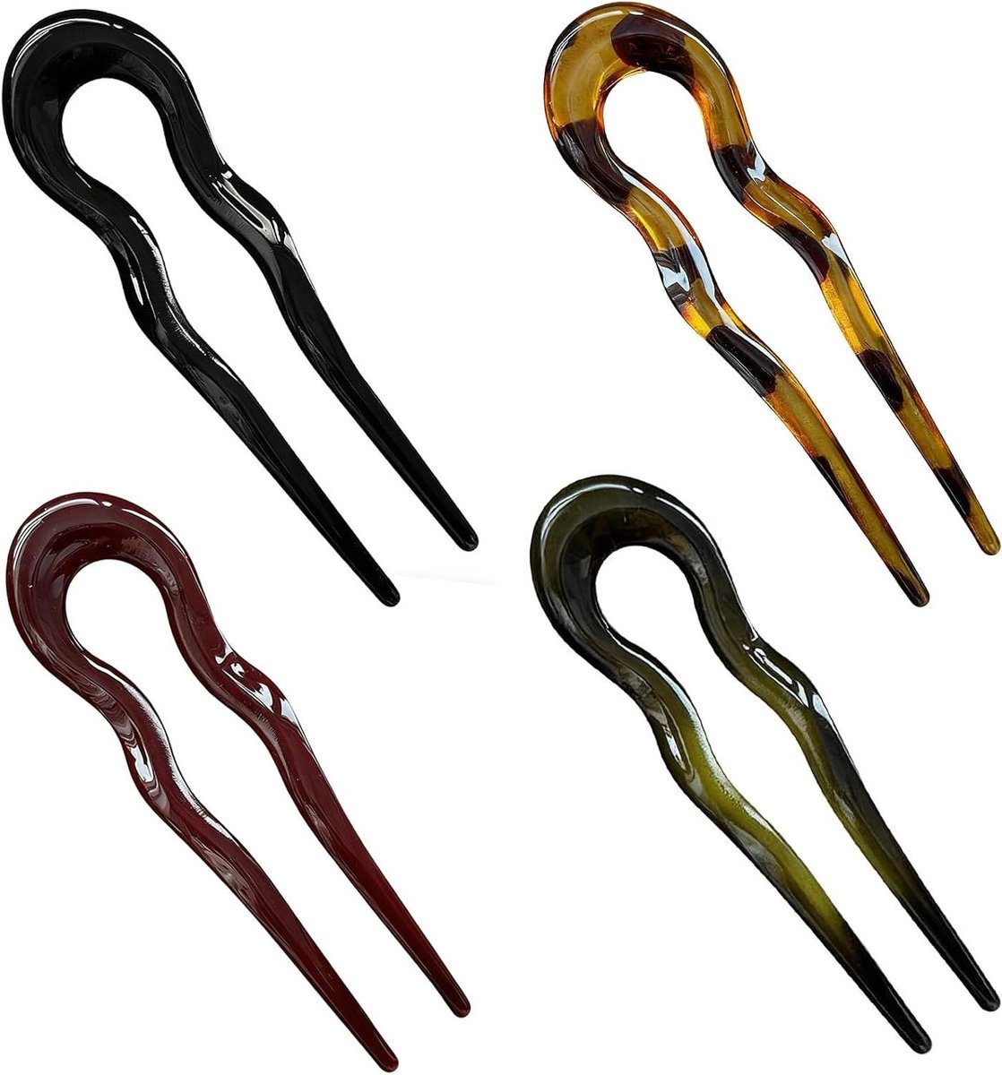 Haarspelden U-vormig - Bobby pins Franse twist - Haar opsteken - Groot U-vormig ontwerp - 4 stuks