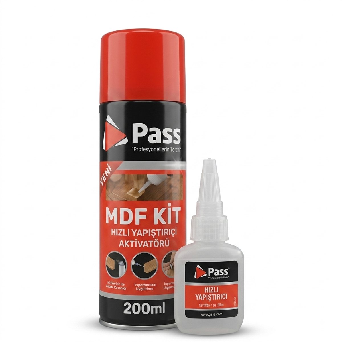 Pass Snellijm Kit - MDF Houtlijm & Activatorspray (200ml) - Secondelijm Set