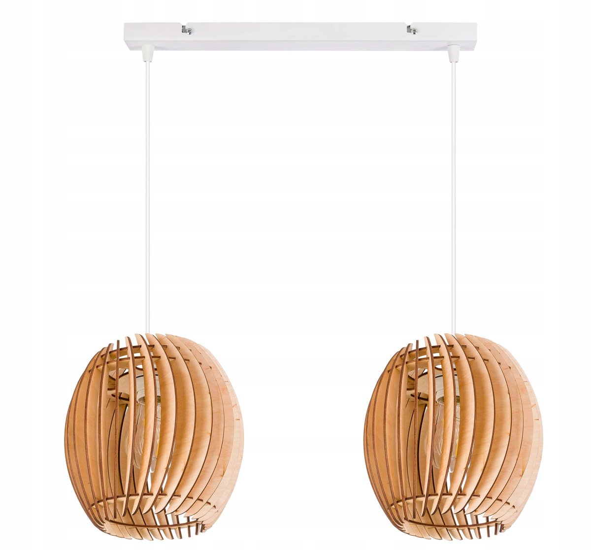 Houten Hanglamp Retro met 2x E27 Fitting - Sfeervolle Verlichting