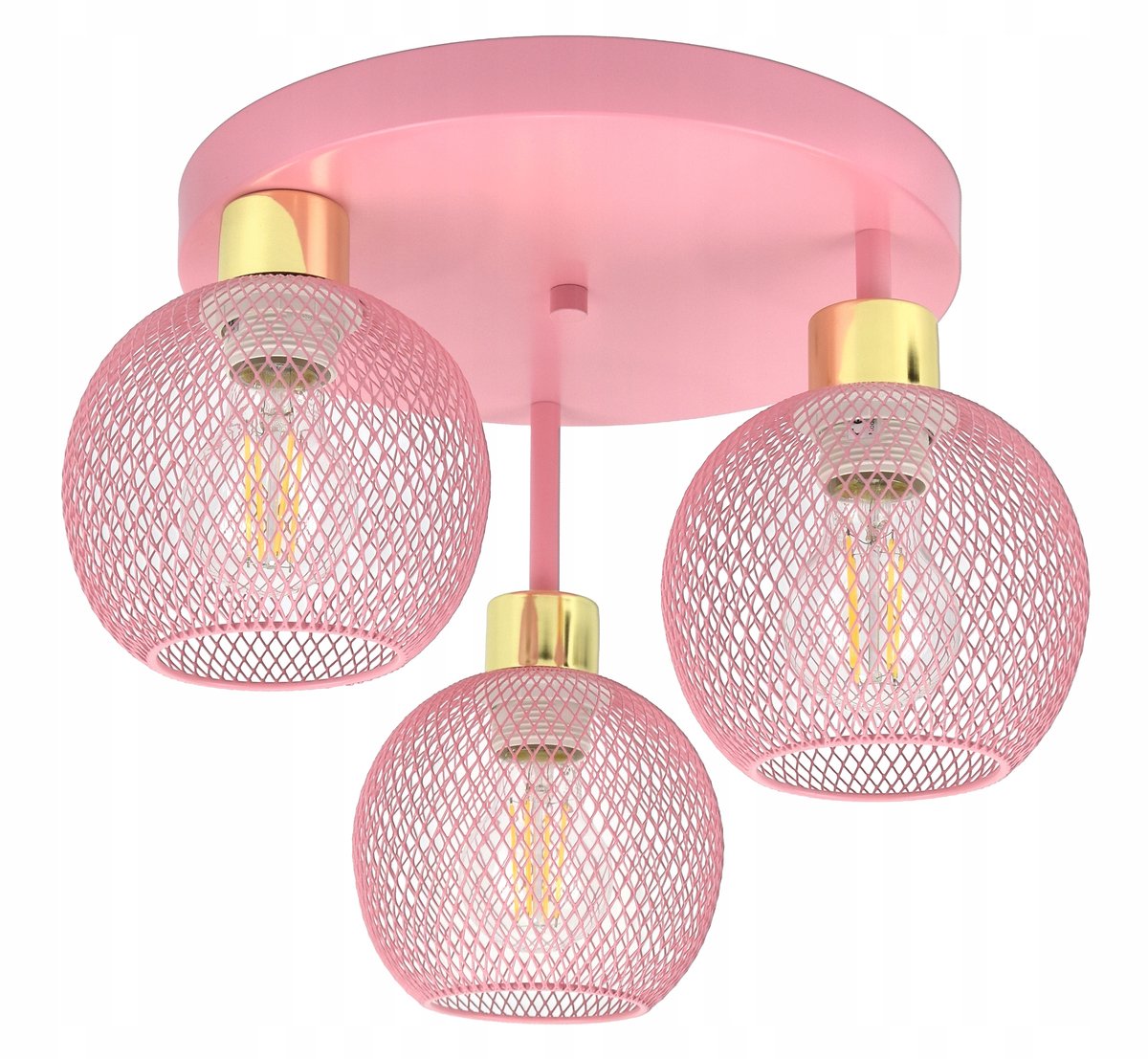 Moderne Roze Plafondlamp met Gouden Accent - Merkloos