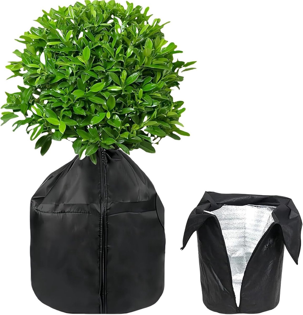 Winterbescherming voor Potplanten met Trekkoord, Herbruikbare Potbescherming, 45 x 50 cm, Ideaal voor Tuinplanten, Vorstbescherming en Buitenplanten