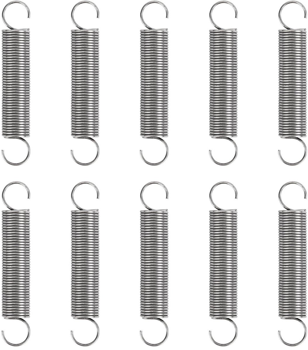 Trekveren Dubbele Haak - Verlengveren RVS - Bevestigen en Spannen - Roestvrij Staal 304 - 55 mm Lengte - Zilverkleurig