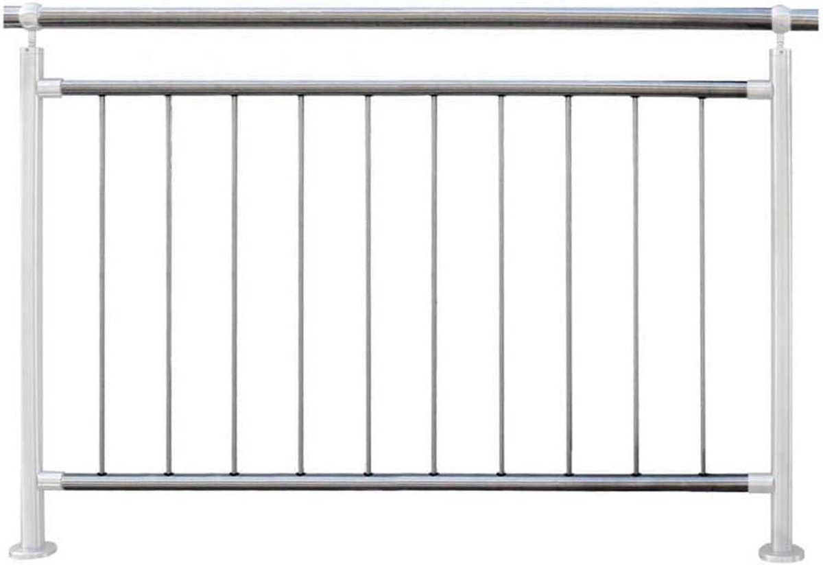 Verticale Balken - Leuning Onderdelen - Balkon Afzetting - Roestvrij Staal V2A - 1450 mm Lengte - Zilver