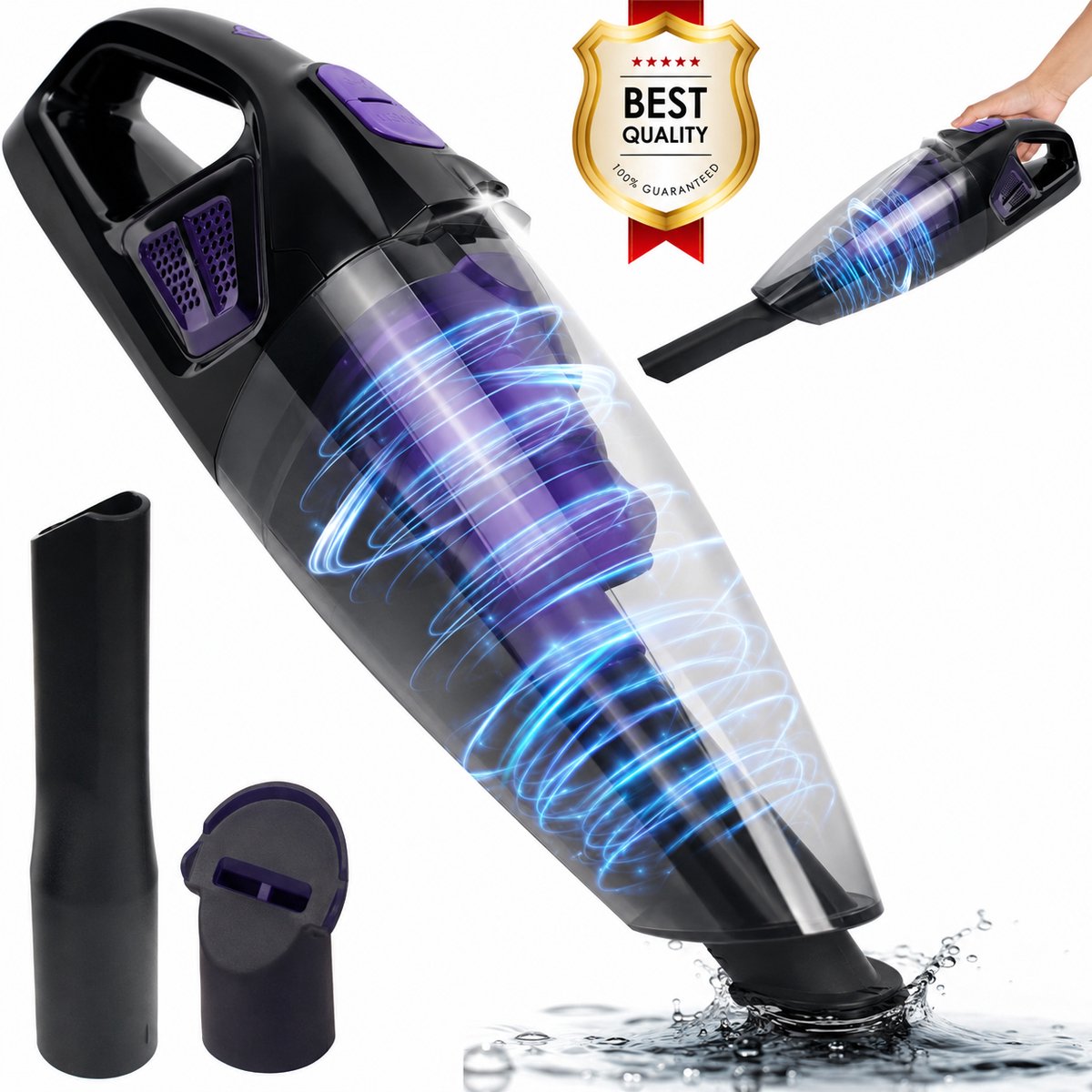 Bol.com AG360 Handstofzuiger - Kruimeldief - Stil - Snoerloos - Extreem Krachtige Kruimelzuiger Draadloos - Waterzuigend - 100W ... aanbieding