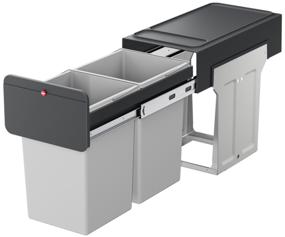 Hailo Inbouwemmer Eco-line Duo L 2x14L Staal/Zwart