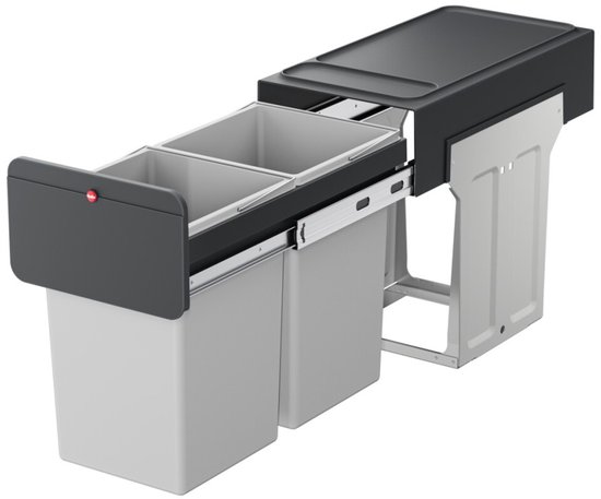 Hailo Inbouwemmer Eco-line Duo L 2x14L Staal/Zwart