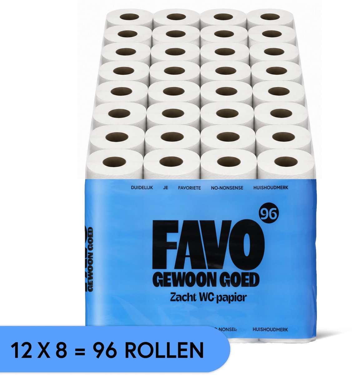 Favo Toiletpapier – 96 rollen – 180 vellen per rol – zacht & sterk wc-papier – voordeelverpakking