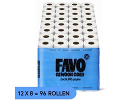 Favo Toiletpapier – 96 rollen – 180 vellen per rol – zacht & sterk wc-papier – voordeelverpakking