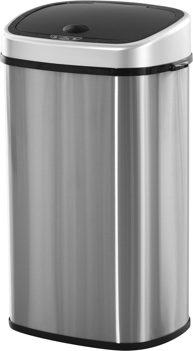 Automatische prullenbak met bewegingssensor (58 liter) - waterdichte roestvrijstalen afvalbak voor keuken - kantoor - slaapkamer - zilverkleurig.