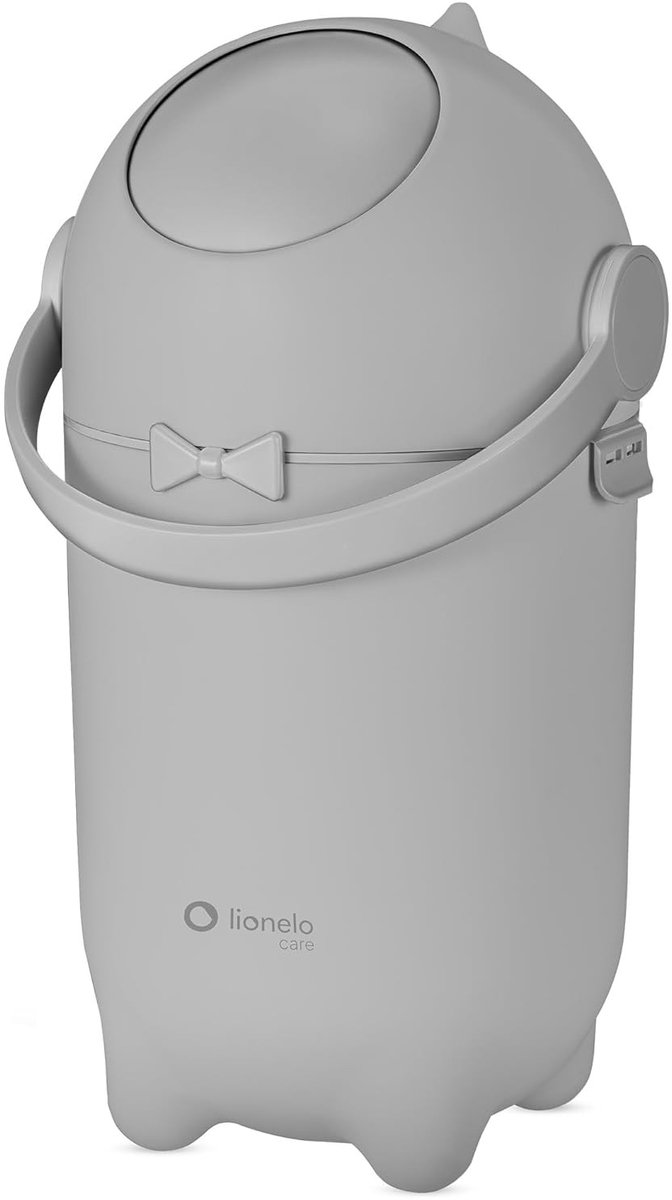 Luieremmer - Grijs - 10 Liter - Geurdichte en Hygiënische Afvalemmer met Eénhandige Bediening - Voor Babykamers