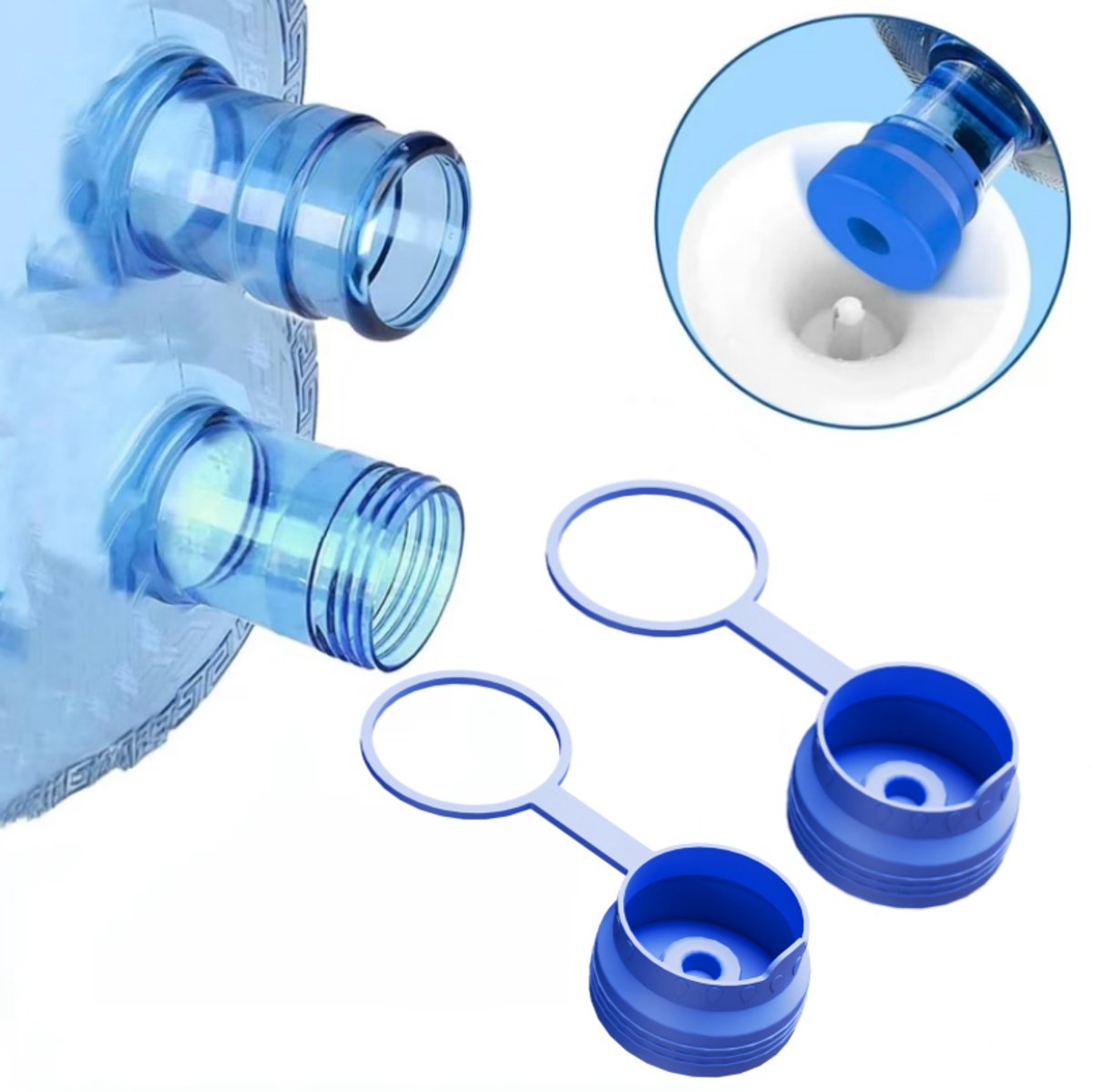 Namajunas - Siliconen deksel voor emmer - Bestand tegen morsen en lekken - Verbeterde versie met ring - Deksel met binnenstop voor water dispenser fles - Herte gebruiken - Geschikt voor levensmiddelen - Makkelijk schoon te maken - Veilig en duurzaam