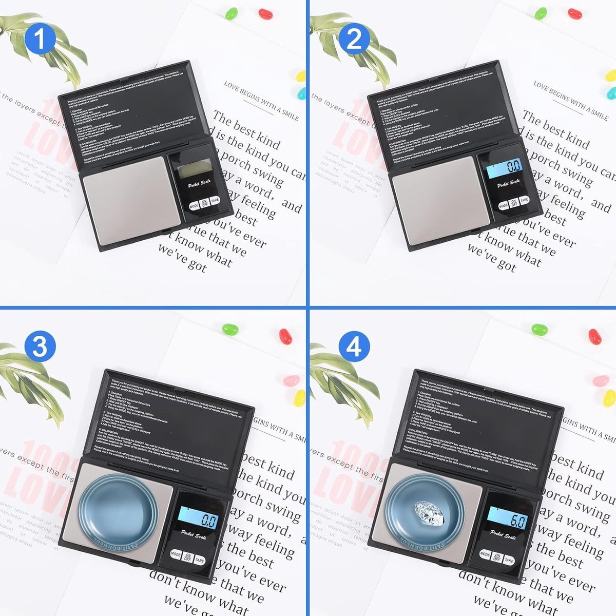 Microweegschaal - Zilver - 12,5 x 7,2 x 1,7 cm - Digitale Precisieweegschaal van RVS - Voor Keuken en Sieraden