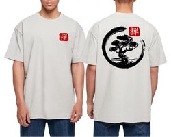 Oversized T-shirt Bonsai Japan voor Heren met Ronde Hals en Backprint