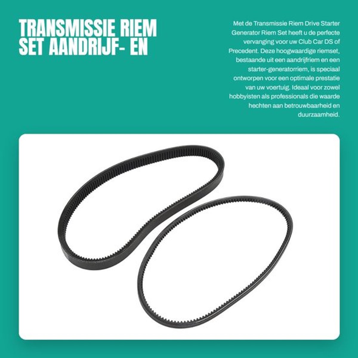 Transmissieriem Vervanging voor Club Car DS/Precedent - Aandrijfriem - Startergeneratorriem - Leer - OEM 1016203/101916701 - Set van 2