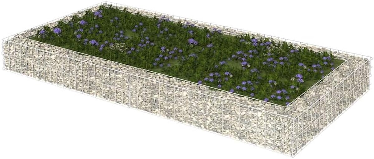 Schanskorven Verhoogd Bed - Stenen Manden Plantenbak - Tuin Decoratie - Verzinkt Staal - 200 x 100 x 20 cm