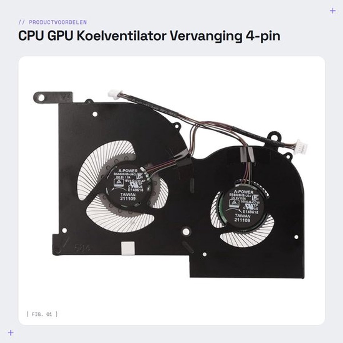 CPU GPU Koelventilator - Vervanging - 4-pin - Laptop Koelventilator - Breed compatibel - Ideaal voor gaming laptops - Geschikt voor GS66...