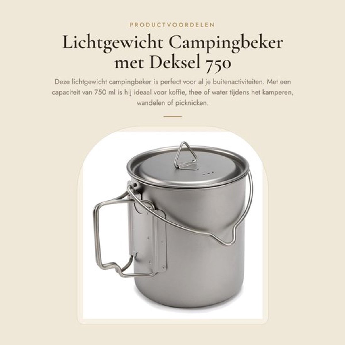 Campingbeker Lichtgewicht 400 Ml - Draagbaar - Deksel - Stevige Constructie - Voor Buiten - Ideaal voor Kamperen/Wandelen - Drinkbeker