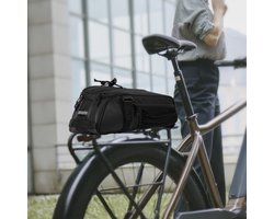 waterdichte fietstas voor op de bagagedrager, voorzien van verstelbare schouderbanden